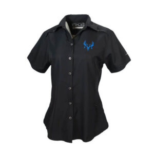 GameGuard Ladies MicroFiber S/S Shirt – Black (Blue logo)