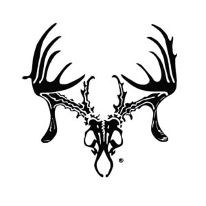 8" BLACK Skull Decal