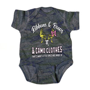 Infant Onesie Ribbons and Bows - Camo