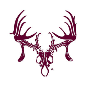 5" MAROON Skull Decal