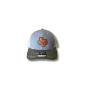 TTHA Skull Texas Leather Patch - Heather/WHT