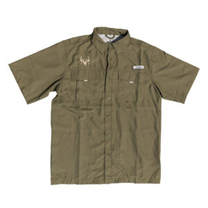 Habit Mens S/S Button-Down Shirt – Olive Green
