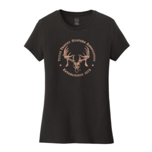 TTHA in Rose Gold Ladies T-Shirt - Black