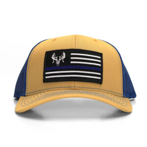 TTHA Flag Patch Thin Blue Line Cap - Caramel/Blue + Membership Deal